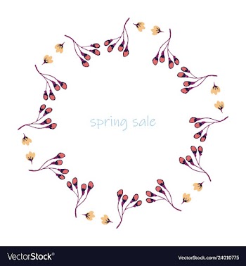 Poster spring sales on a floral watercolor vector image