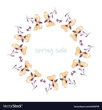 Poster spring sales on a floral watercolor vector image