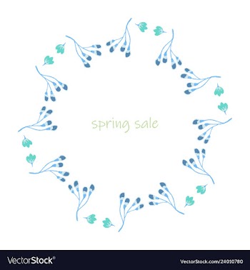 Poster spring sales on a floral watercolor vector image