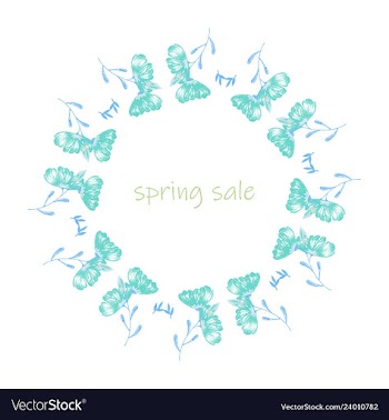 Poster spring sales on a floral watercolor vector image