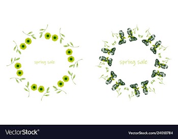 Poster spring sales on a floral watercolor vector image