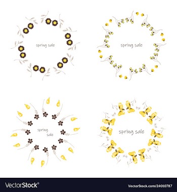 Poster spring sales on a floral watercolor vector image