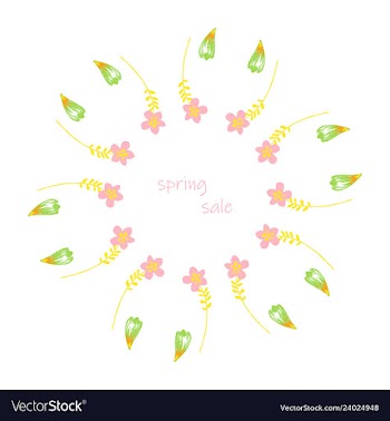 Poster spring sales on a floral watercolor vector image