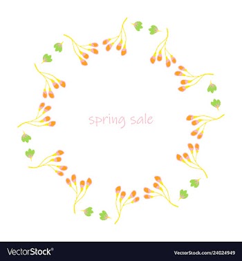 Poster spring sales on a floral watercolor vector image