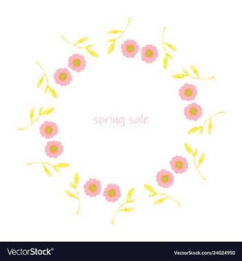 Poster spring sales on a floral watercolor vector image