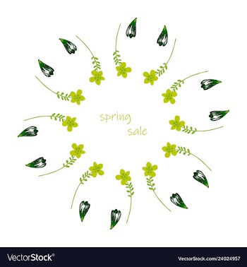 Poster spring sales on a floral watercolor vector image