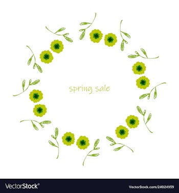 Poster spring sales on a floral watercolor vector image