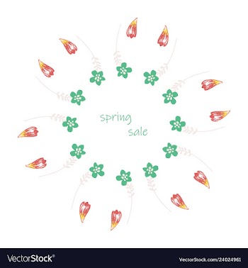 Poster spring sales on a floral watercolor vector image