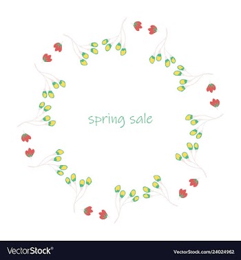 Poster spring sales on a floral watercolor vector image