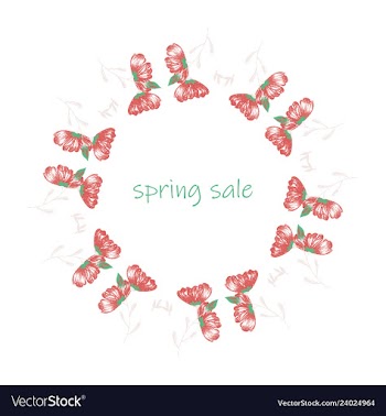 Poster spring sales on a floral watercolor vector image