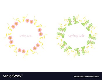 Poster spring sales on a floral watercolor vector image