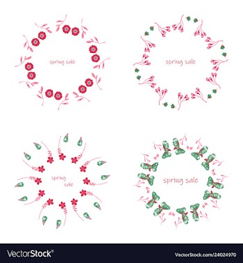 Poster spring sales on a floral watercolor vector image