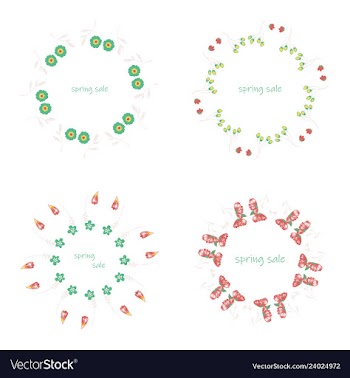 Poster spring sales on a floral watercolor vector image