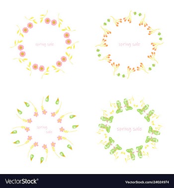 Poster spring sales on a floral watercolor vector image