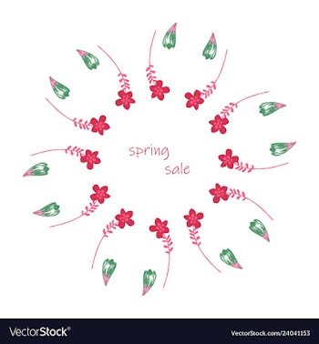 Poster spring sales on a floral watercolor vector image