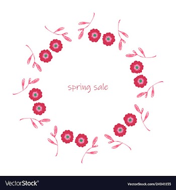 Poster spring sales on a floral watercolor vector image