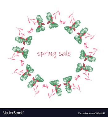 Poster spring sales on a floral watercolor vector image