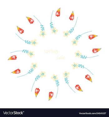 Poster spring sales on a floral watercolor vector image