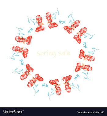 Poster spring sales on a floral watercolor vector image