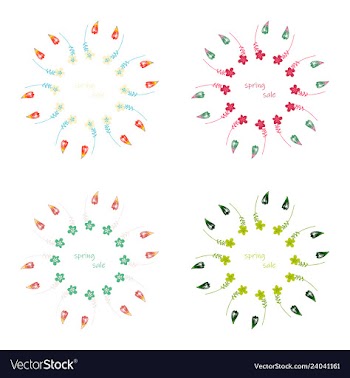 Poster spring sales on a floral watercolor vector image