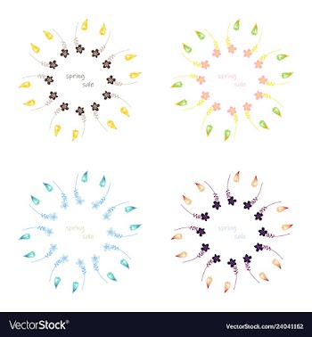 Poster spring sales on a floral watercolor vector image