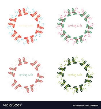 Poster spring sales on a floral watercolor vector image