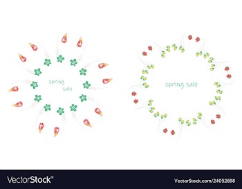 Poster spring sales on a floral watercolor vector image