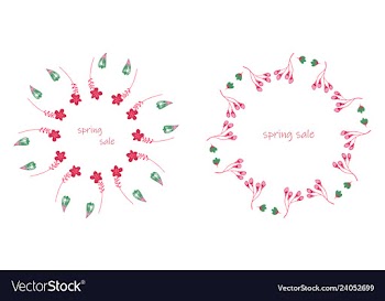 Poster spring sales on a floral watercolor vector image