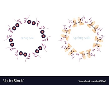 Poster spring sales on a floral watercolor vector image