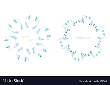 Poster spring sales on a floral watercolor vector image