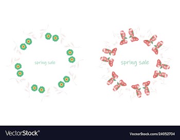 Poster spring sales on a floral watercolor vector image