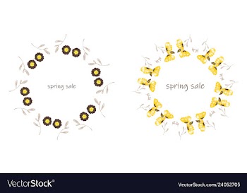 Poster spring sales on a floral watercolor vector image