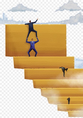 Poster Stairs Illustration - People climbing stairs 