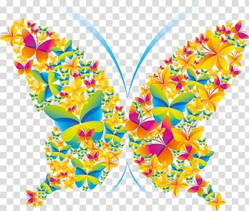 Poster Summer Spring, Colorful butterfly transparent background PNG clipart