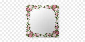 Poster Vintage Rahmen Mit Rosa Rosen - Creative Border Designs