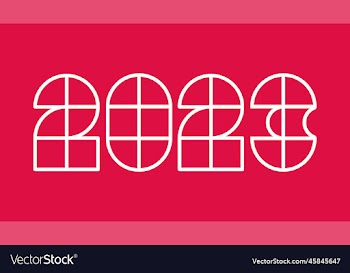 poster with 2023 on red background for christmas