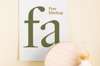Poster with Clips Mockup fa free mockup 