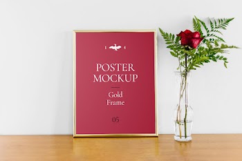 Poster with Gold Frame Mockup 1 poster mockup gold frame 05 