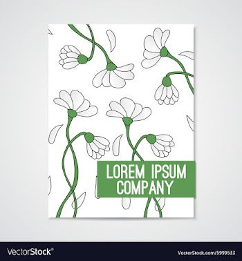 Poster with hand drawn chamomiles vector image