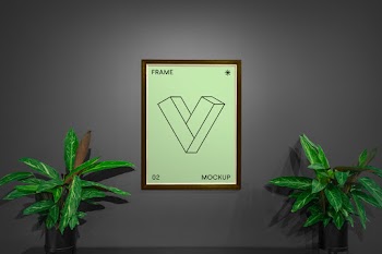 Poster with Plants Mockup frame 02 ckup 