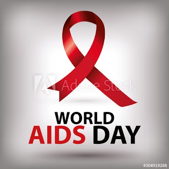 poster world aids day with ribbon design