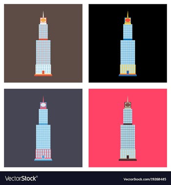 Posterempire state building high-rise building vector image