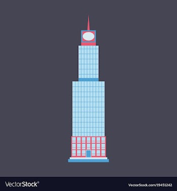 Posterempire state building high-rise building vector image