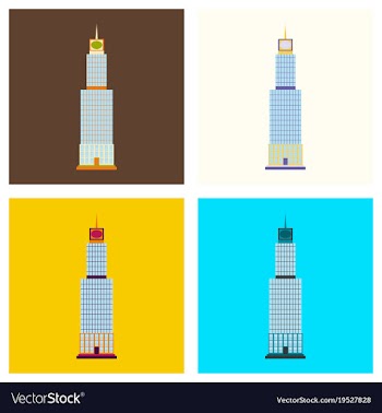 Posterempire state building high-rise building vector image