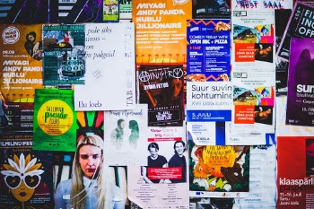 Posters on wall