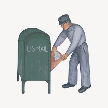 Postman antique illustration vector, off white | Free Vector - rawpixel