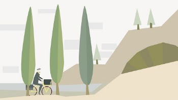 Postman riding a bike background | Free PSD - rawpixel