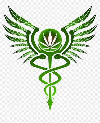 Pot Leaf Caduceus Medical Marijuana Car Window Decal - Marijuana Caduceus