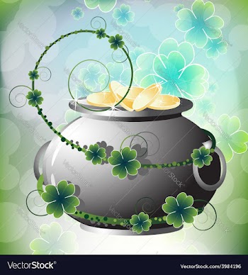 Pot of gold coins vector image