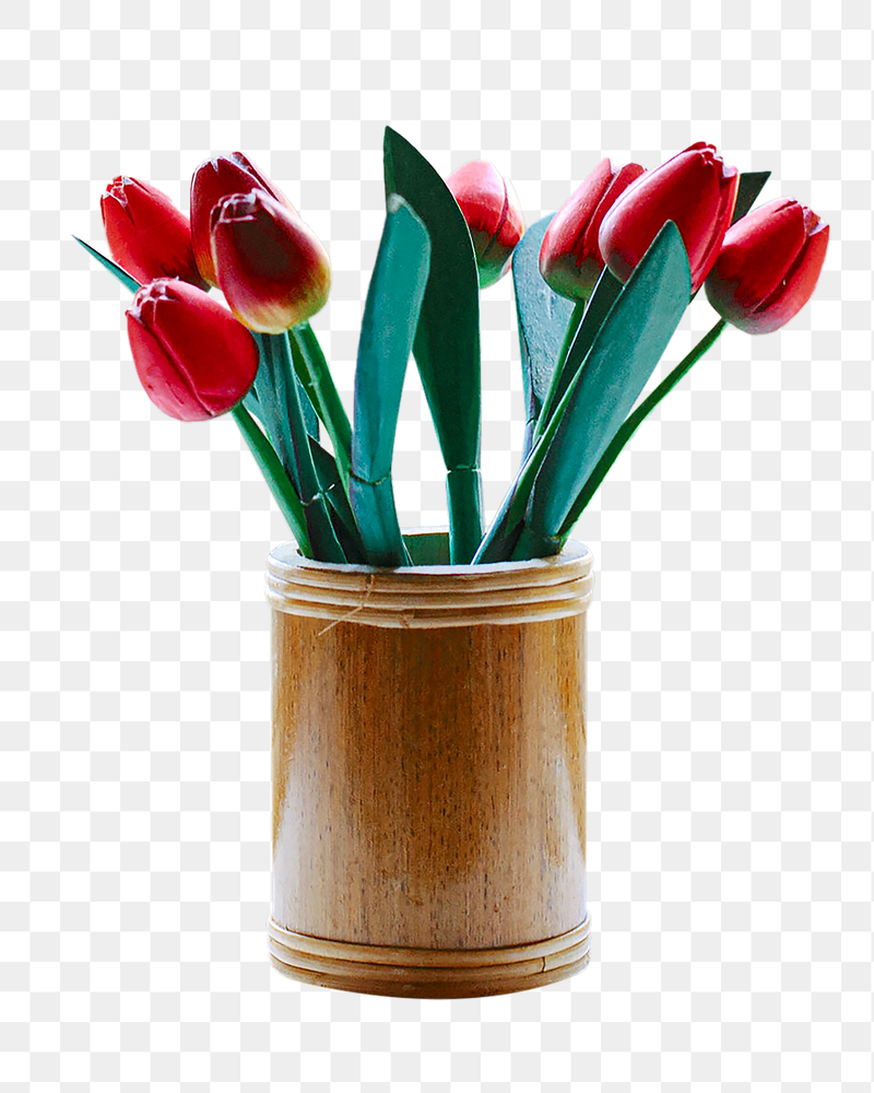 Pot of tulips png sticker, | Free PNG - rawpixel